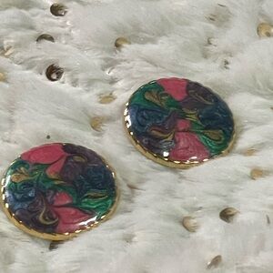 80’s Retro Colorful Abstract Stud Earrings